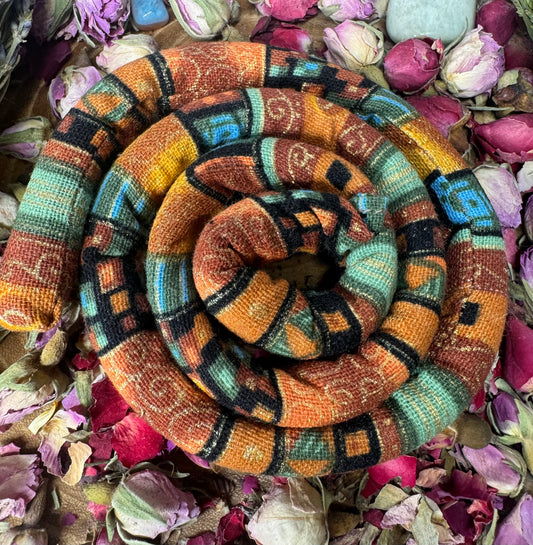 Orange Pattern Bendable Spiral Hair Tie