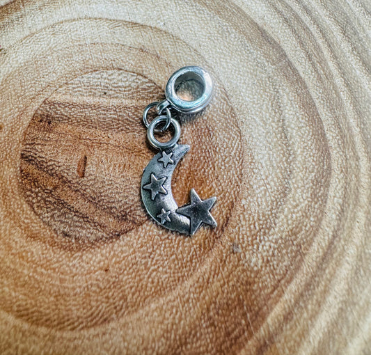 Tibetan Style Alloy Large Hole Dangle Charms Moon