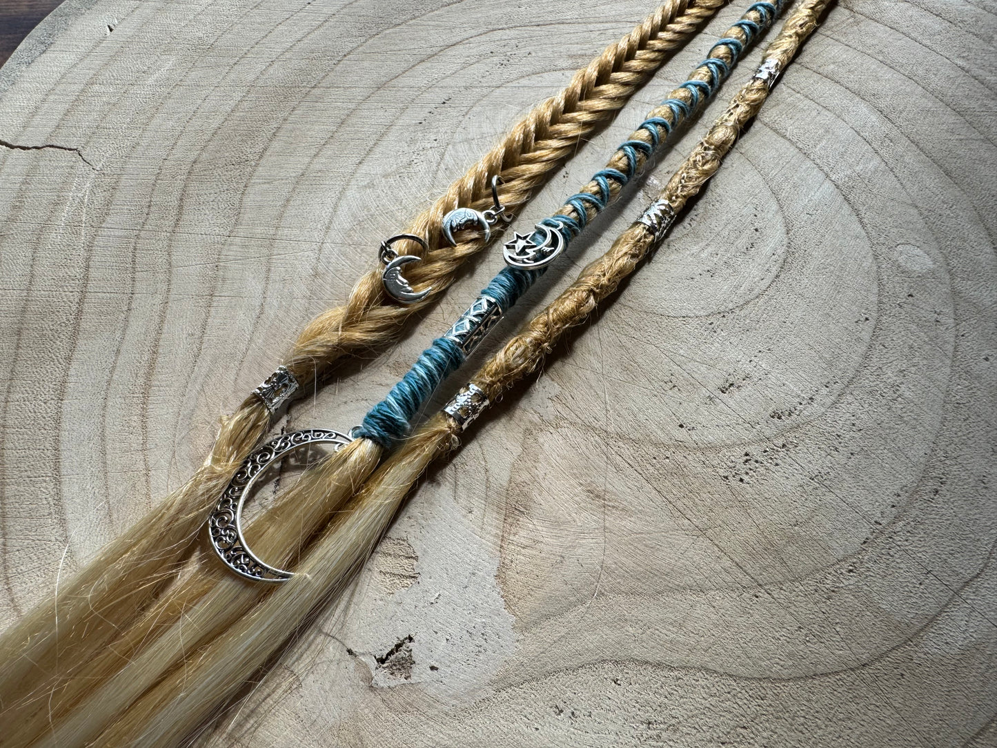 Honeyblossom Clip-In Dreadlocks (2 Locs + Wrap) | Handmade Synthetic Dreads | Easy Install | 22 inch | Boho Festival Hair