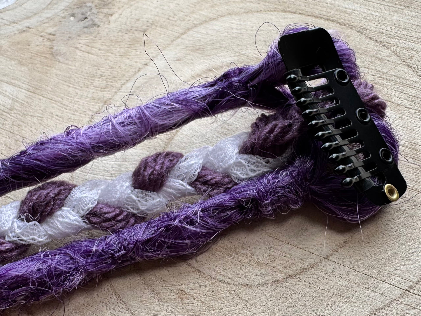 Violet Clip-In Dreadlocks | Handmade Synthetic Dreads | Easy Install | 18 inch | Boho Festival hair