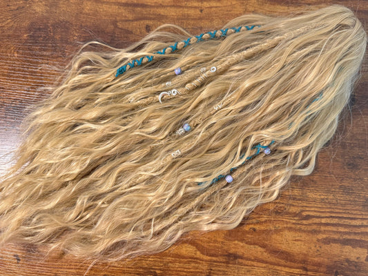 Clip in Dreadlock Ponytail -Platinum Blonde