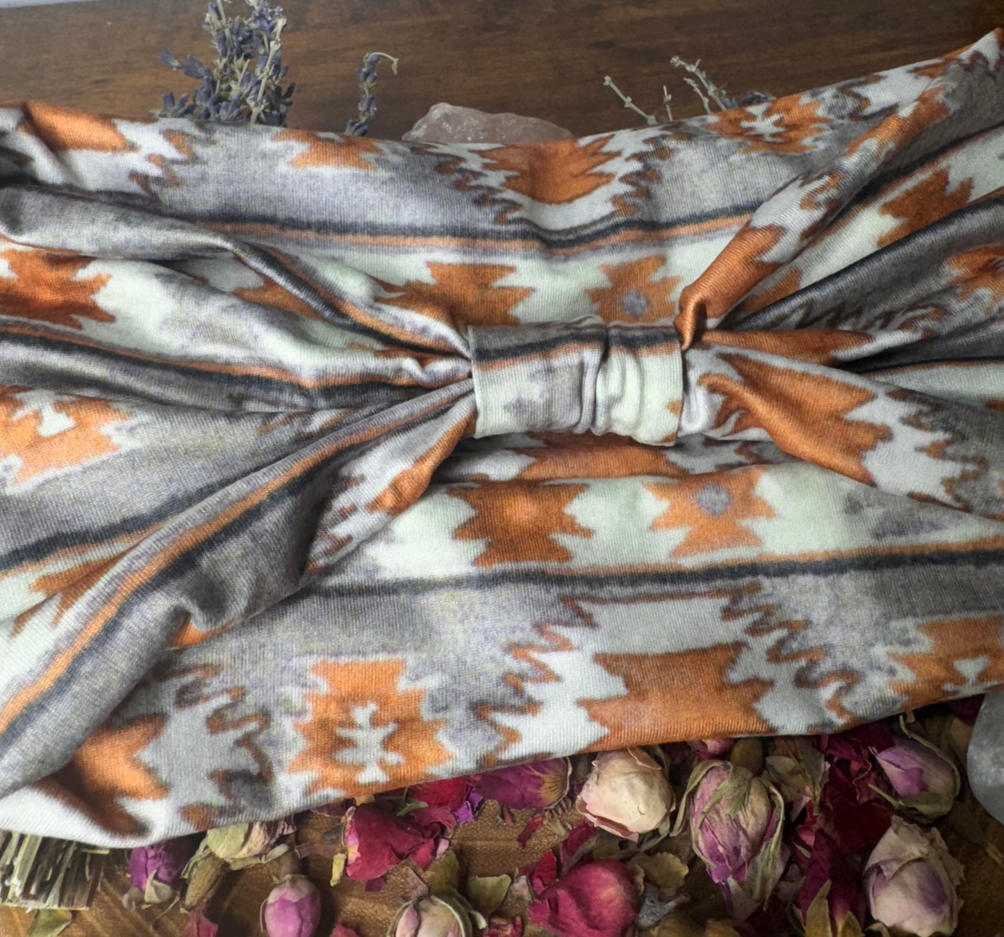 Extra Wide Stretchy Headband – Aztec Print