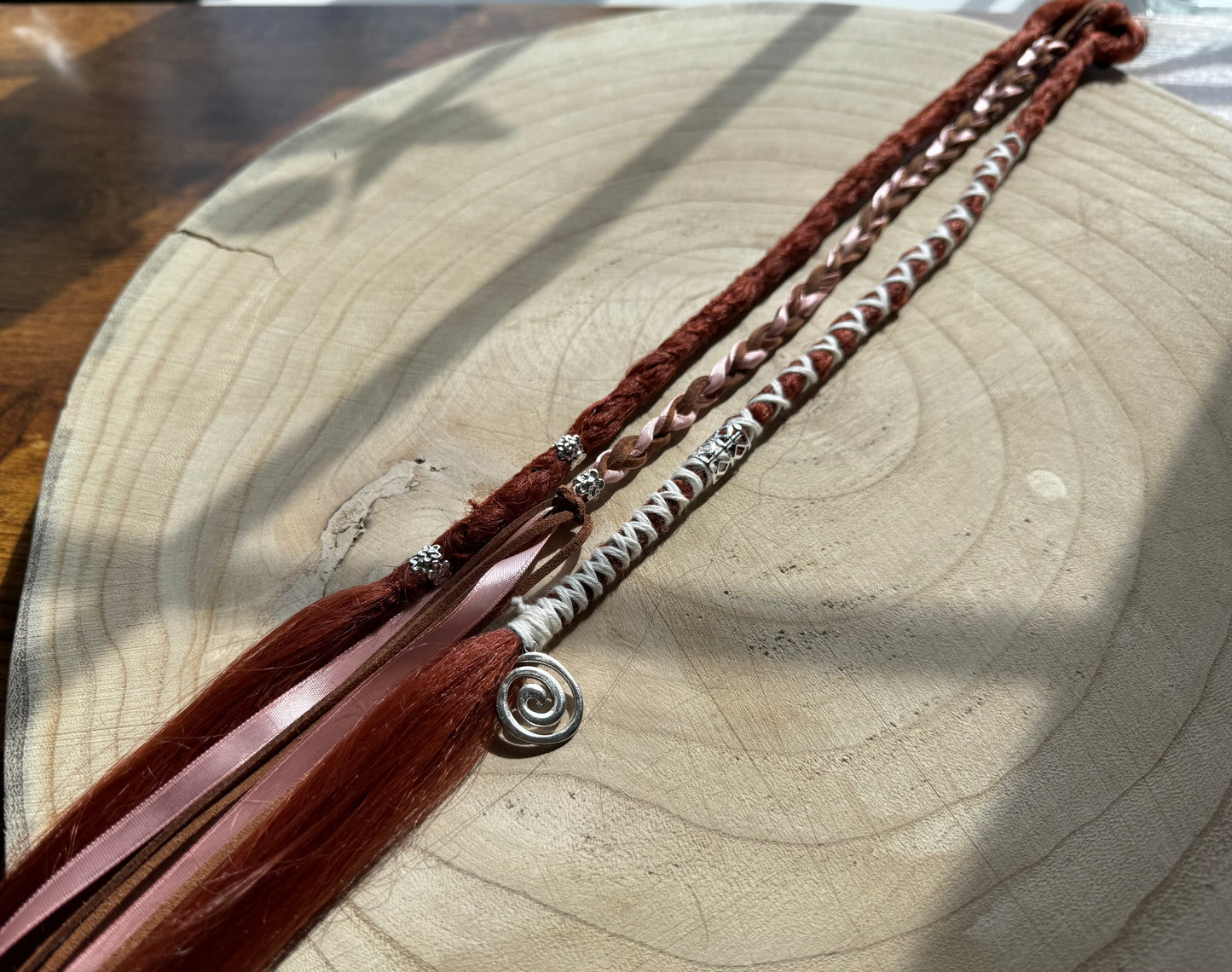 Sunblush Clip-In Dreadlocks (2 Locs + Wrap) | Handmade Synthetic Dreads | Easy Install | 22 inch | Boho Festival Hair
