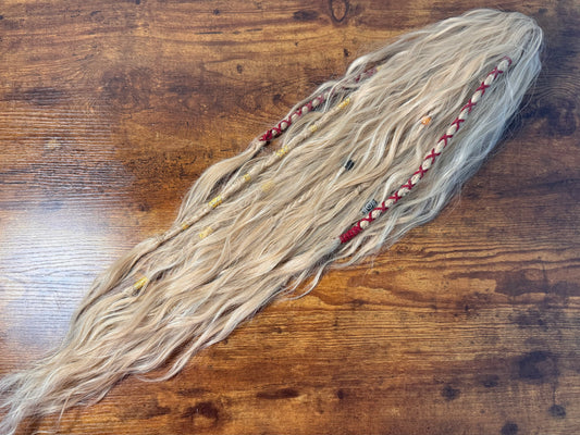 Clip in Dreadlock Ponytail -light Ivory Blonde