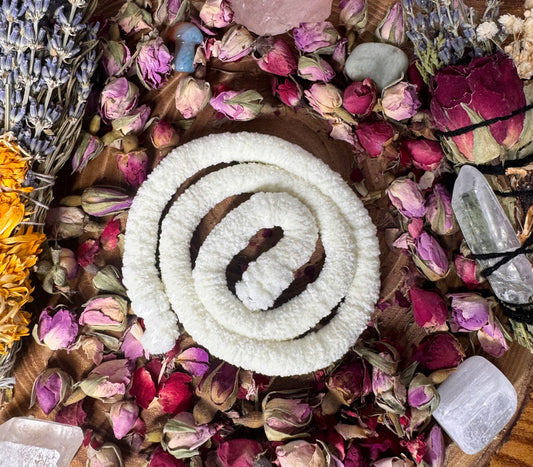 Fluffy White Blonde Bendable Spiral Hair Tie