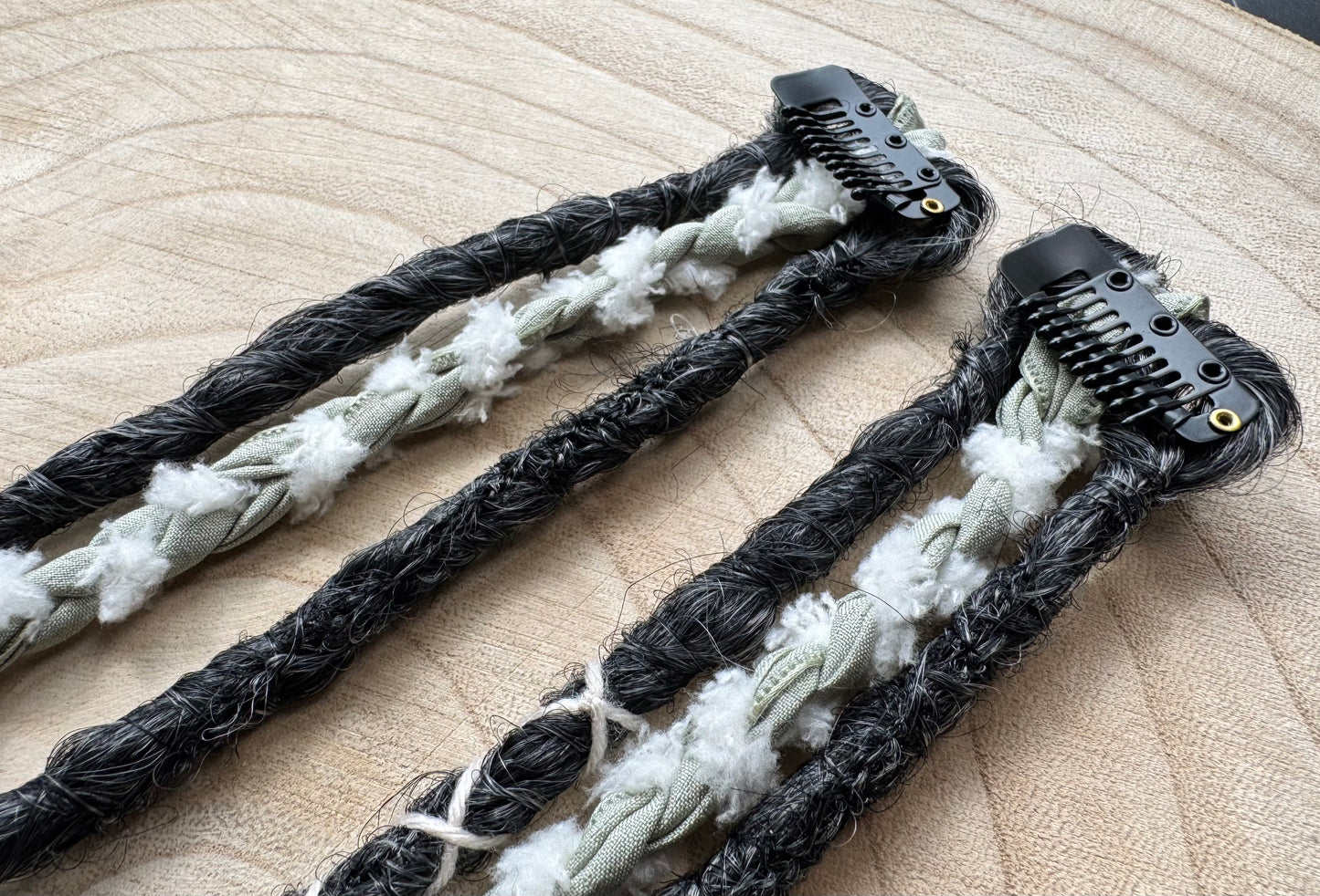 Hattie Clip-In Dreadlocks Set of 2 | Handmade Synthetic Dreads | Easy Install | 20 inch | Boho Festival hair