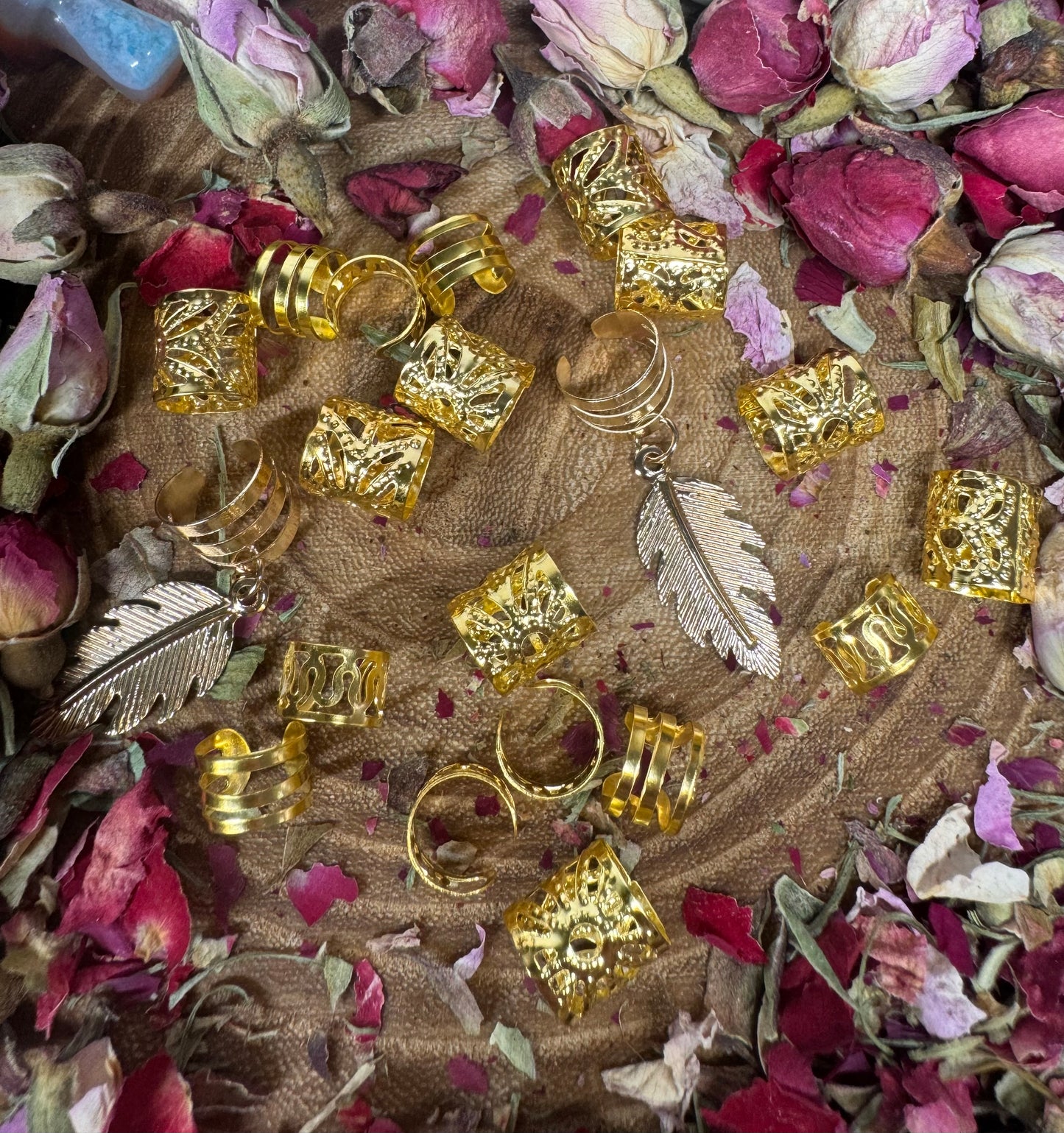 Gold Dreadlock Cuff Set ( Mixed) Set of 20