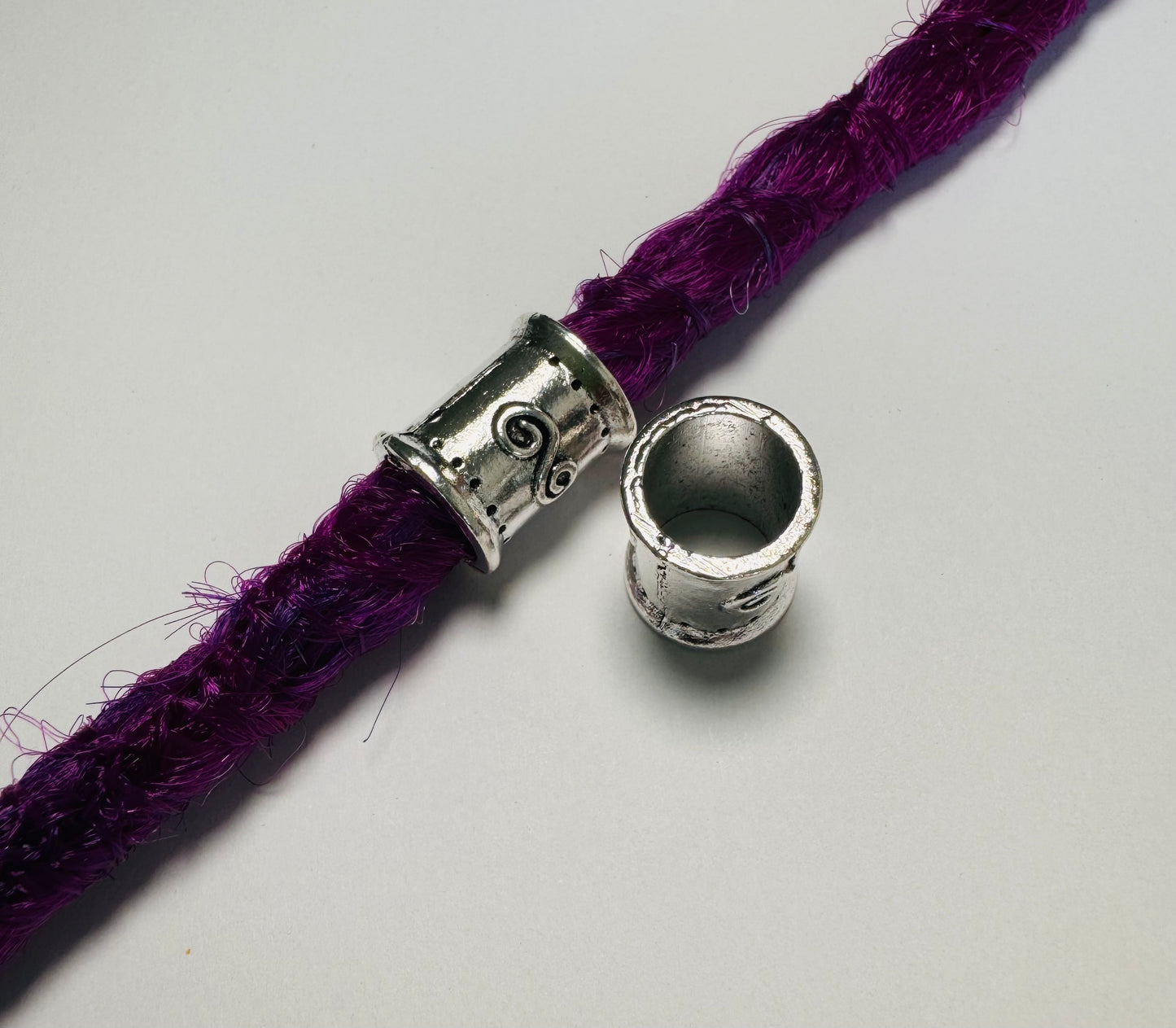 Heavy Alloy Silver Dreadlock Beads