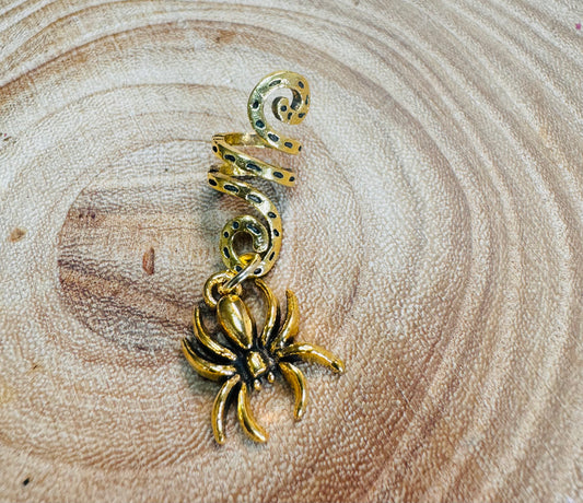 Antique Golden Hair Spiral Spider