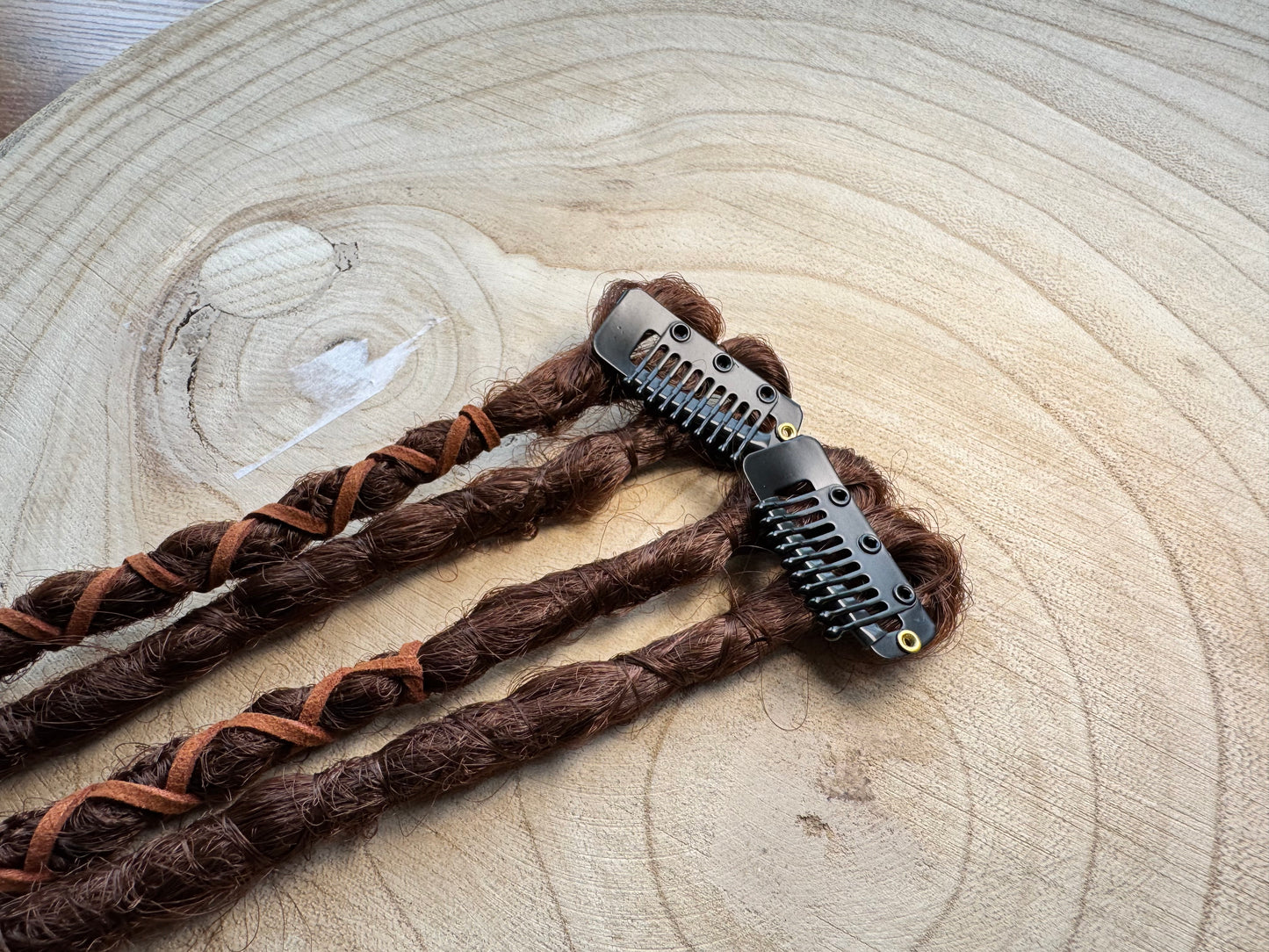 Bramble Clip-In Dreadlocks Set of 2 | Handmade Synthetic Dreads | Easy Install | 18 inch | Boho Festival hair