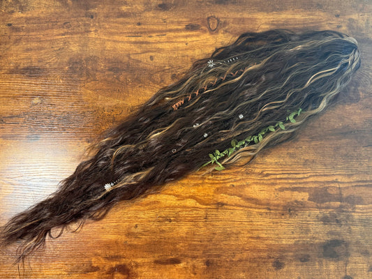 Clip in Dreadlock Ponytail - Brown Blonde Mix