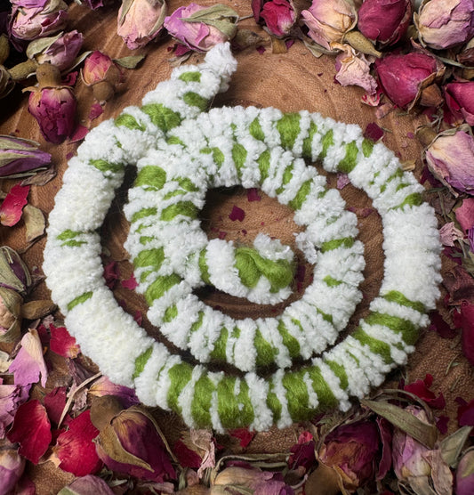 White Green Bendable Spiral Hair Tie