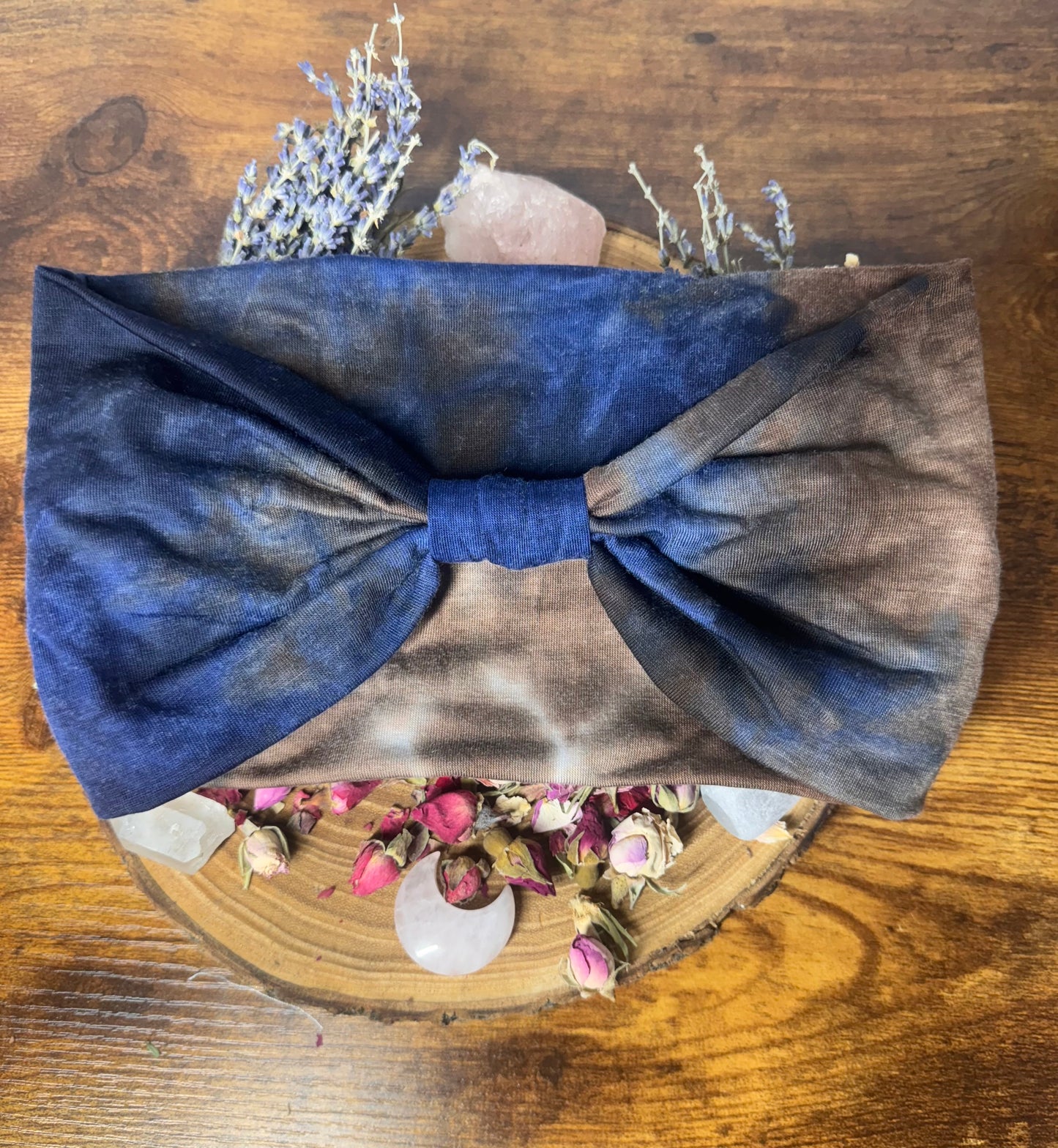 Blue & Brown Tie-Dye Extra Stretchy Headband