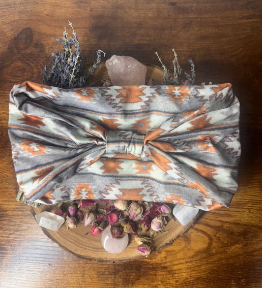 Extra Wide Stretchy Headband – Aztec Print