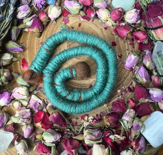 Teal & Brown Bendable Spiral Hair Tie