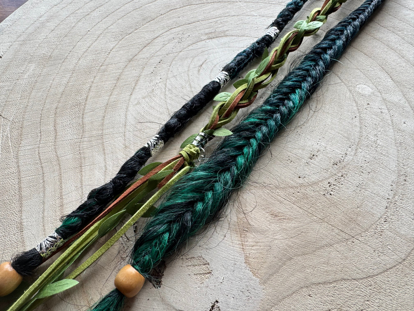 Garden Muse Clip-In Dreadlocks (2 Locs + Wrap) | Handmade Synthetic Dreads | Easy Install | 24 inch | Boho Festival hair