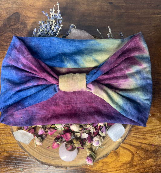 Blue & Purple Tie-Dye Extra Stretchy Headband