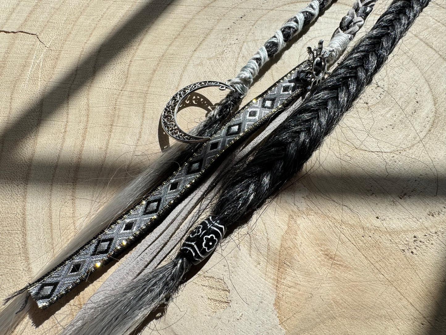 Moonflower Bloom Clip-In Dreadlocks (2 Locs + Wrap) | Handmade Synthetic Dreads | Easy Install | 22 inch | Boho Festival hair