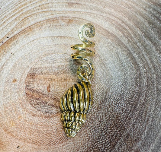 Antique Golden Hair Spiral Seashell