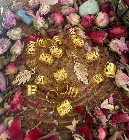 Gold Dreadlock Cuff Set ( Mixed) Set of 20