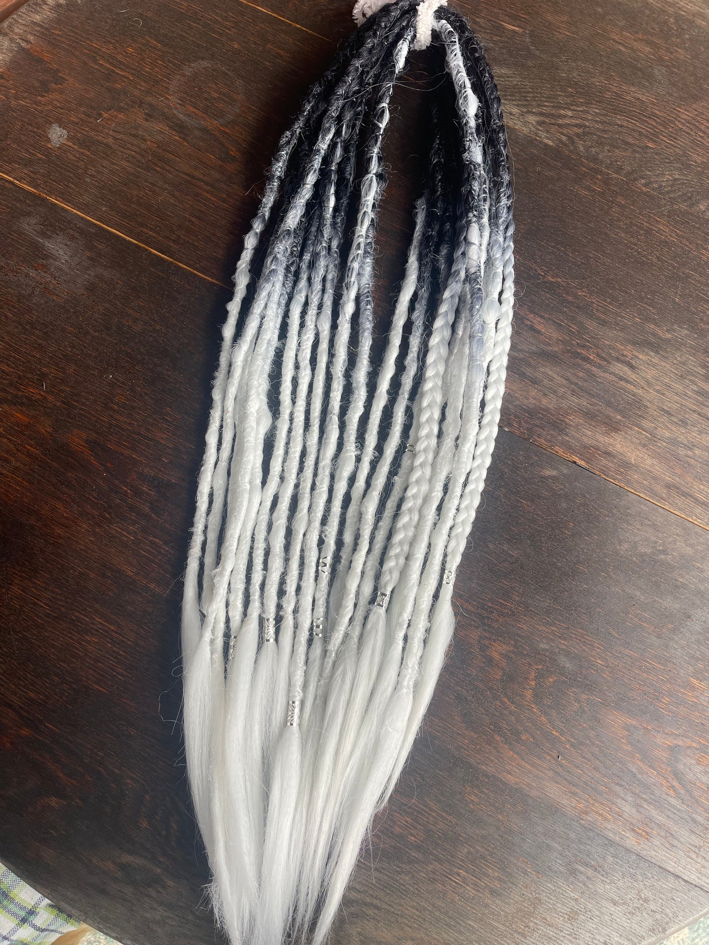 Hecate - Black White Dreadlock Set (10 Double Ended ) 20 strands