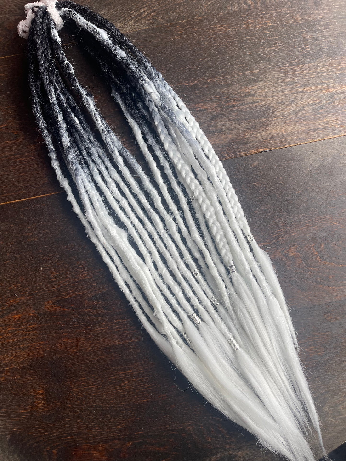 Hecate - Black White Dreadlock Set (10 Double Ended ) 20 strands