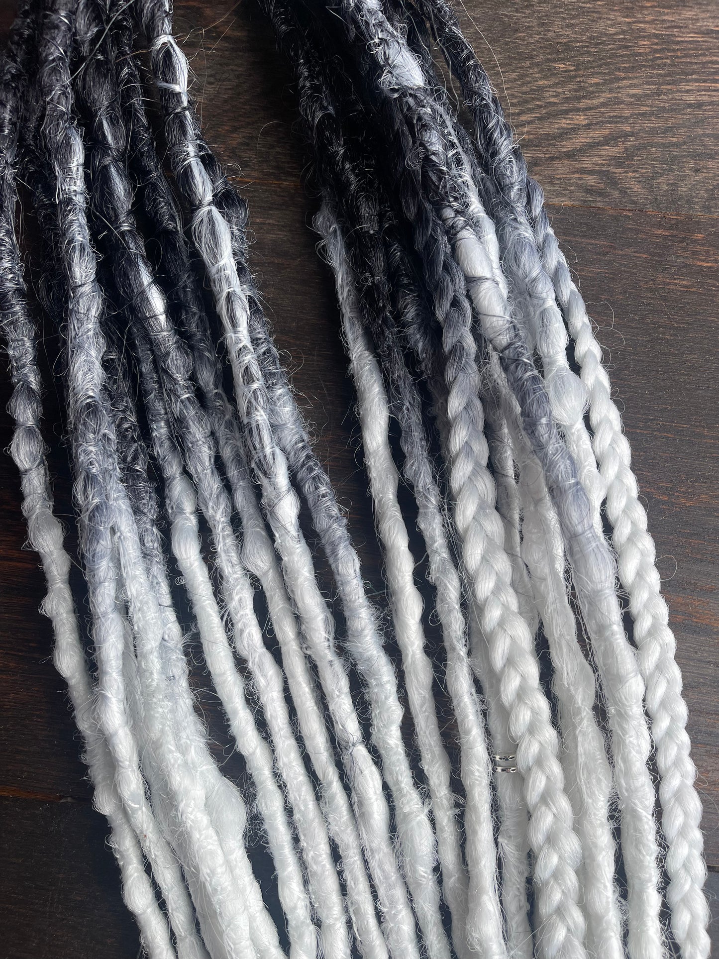 Hecate - Black White Dreadlock Set (10 Double Ended ) 20 strands