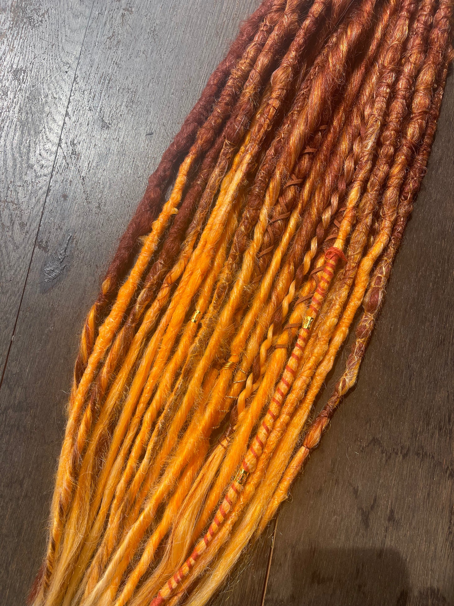 Pheonix- Ginger Dreadlock Extensions Synthetic Double Ended Dreadlocks Synthetic Dread Set Ginger - Ombré