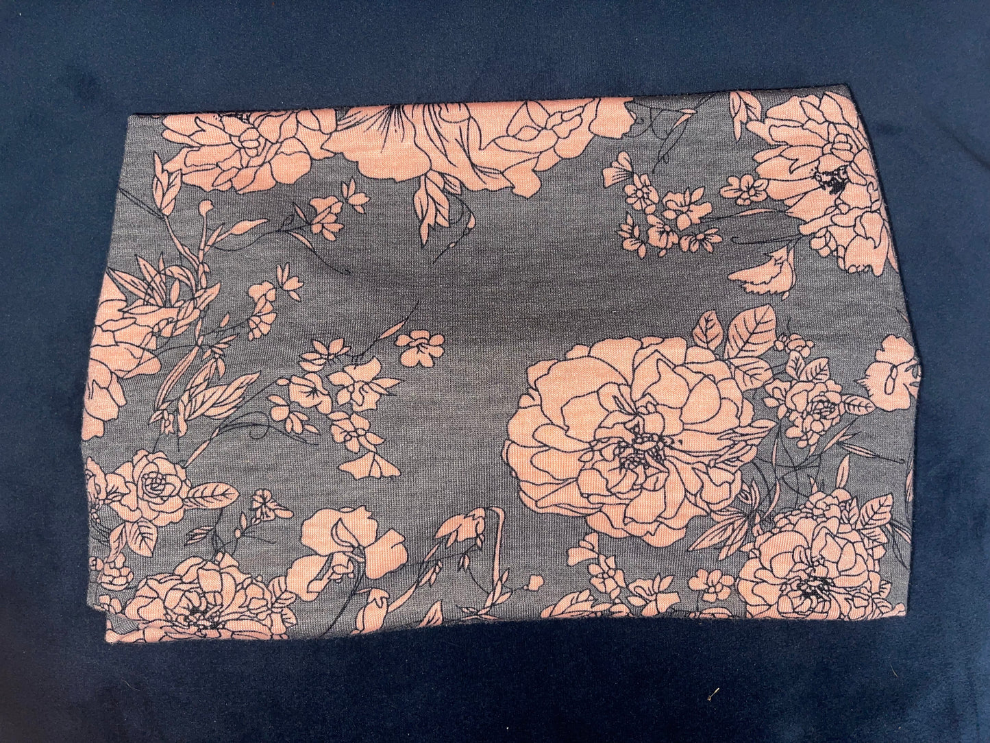 Extra wide Stretch Floral Grey/Pink Headband