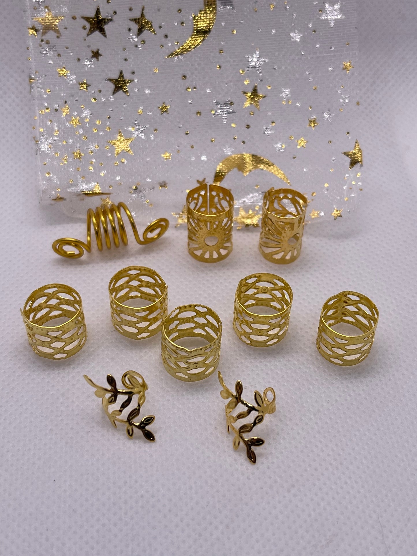 Gold Dreadlock Cuff Set ( Mixed) Set of 10