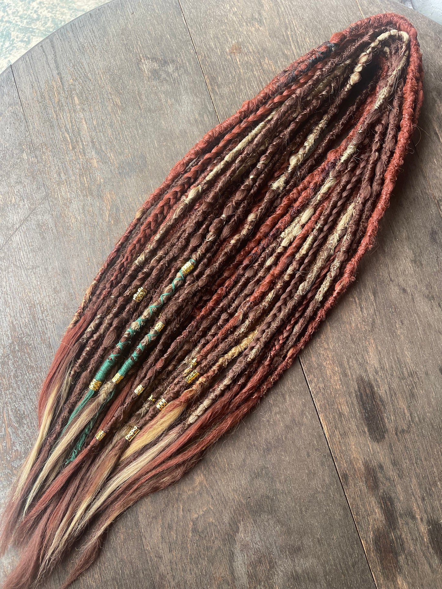 Geri Ombre Dreadlock Extensions Synthetic Double Ended Dreadlocks Synthetic Dread Set Auburn - Ombré