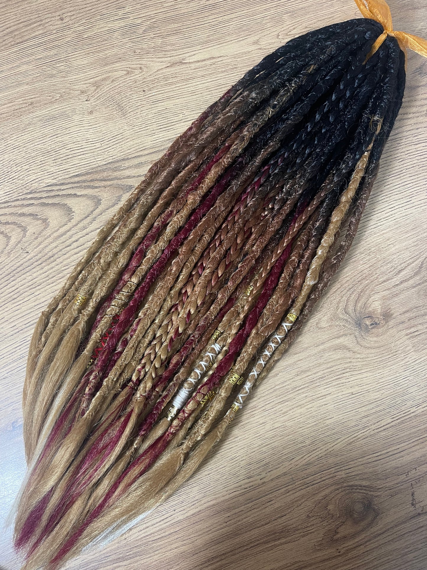 Honey Ombre Dreadlock Extensions Synthetic Double Ended Dreadlocks Synthetic Dread Set