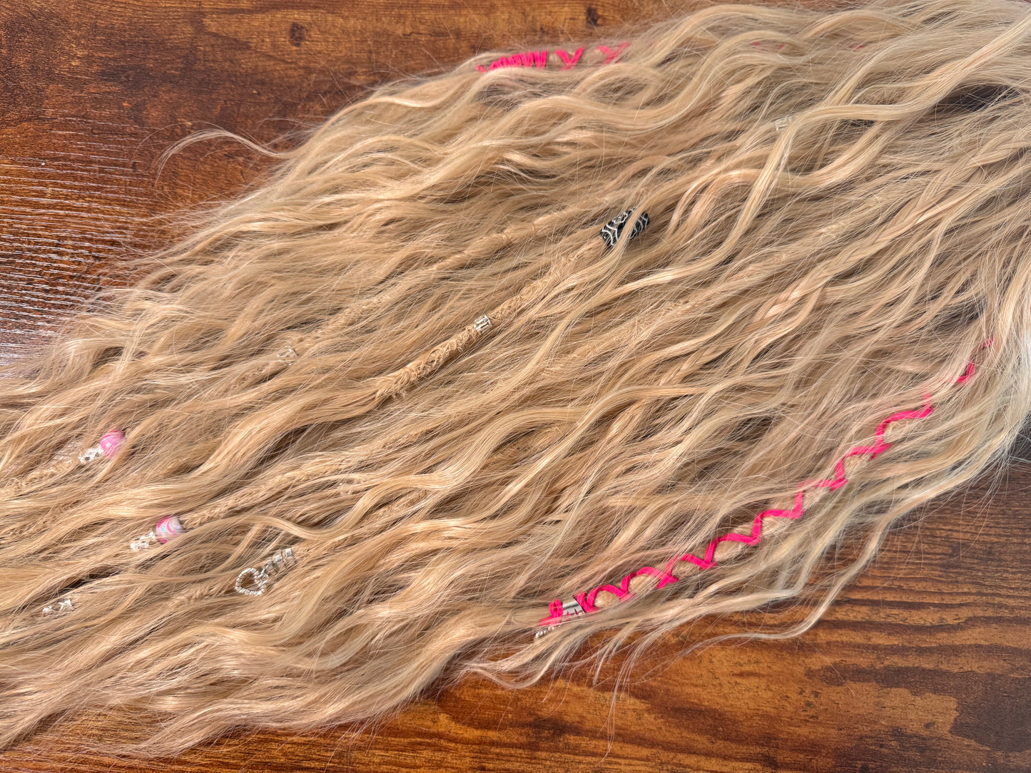 Clip in Dreadlock Ponytail -light Ivory Blonde