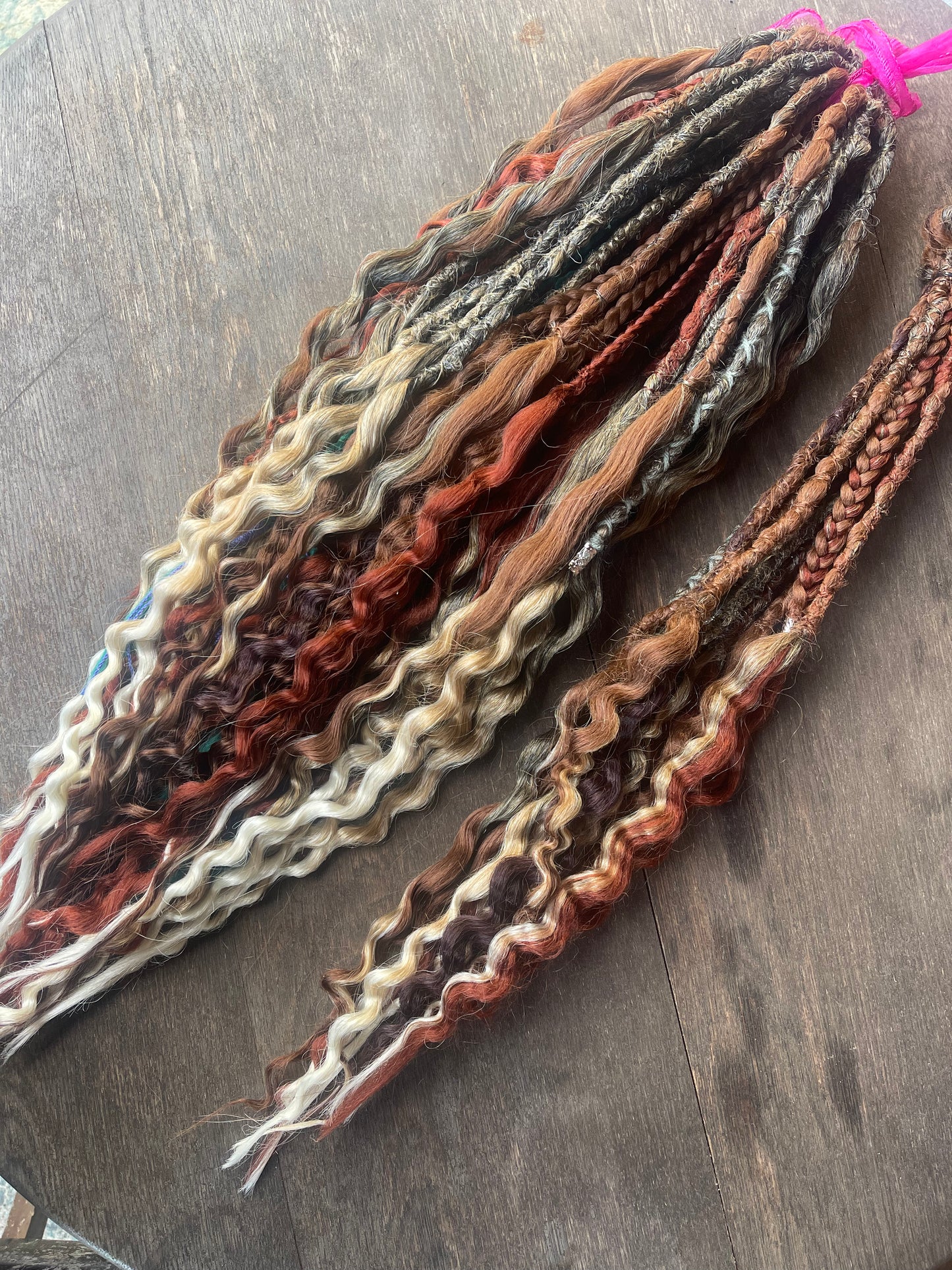 A Custom Wavy Mix Custom Set of Dreadlock Extensions - Create Your Own Custom Set Synthetic Double Ended Dreadlocks Synthetic Dread Set Dreadlocks