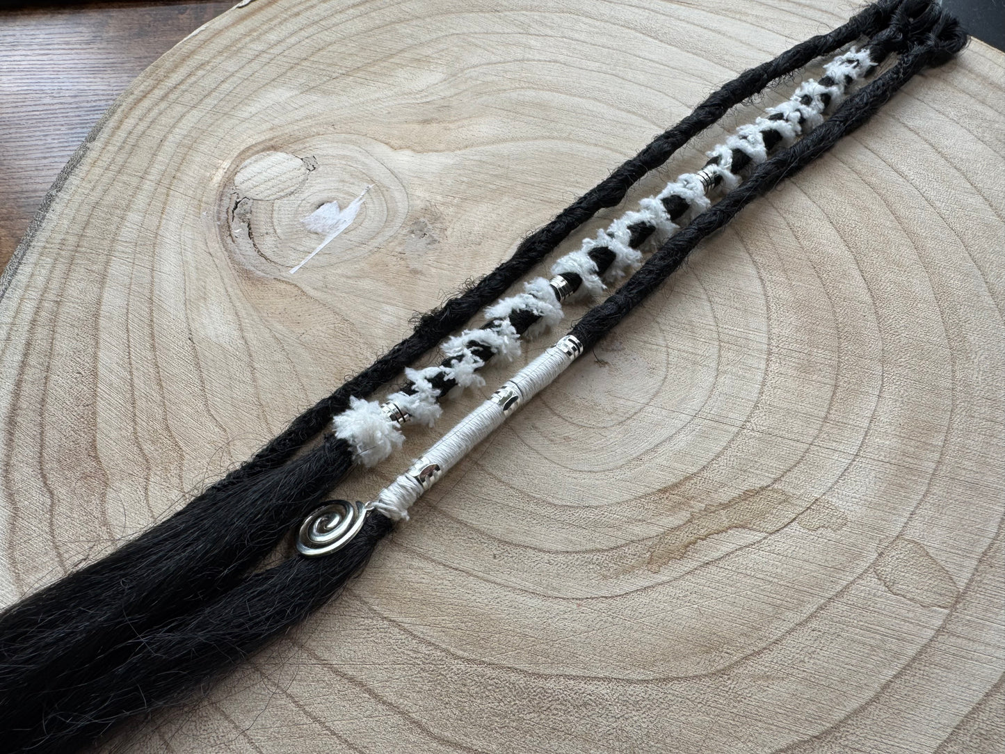 Junia Clip-In Dreadlocks (2 Locs + Wrap) | Handmade Synthetic Dreads | Easy Install | 18 inch | Boho Festival hair