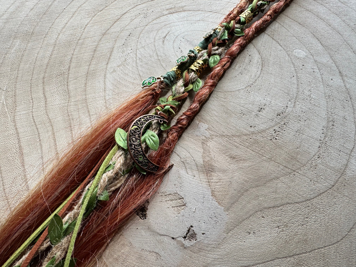 Sweet Pea Clip-In Dreadlocks (2 Locs + Wrap) | Handmade Synthetic Dreads | Easy Install | 22 inch | Boho Festival hair