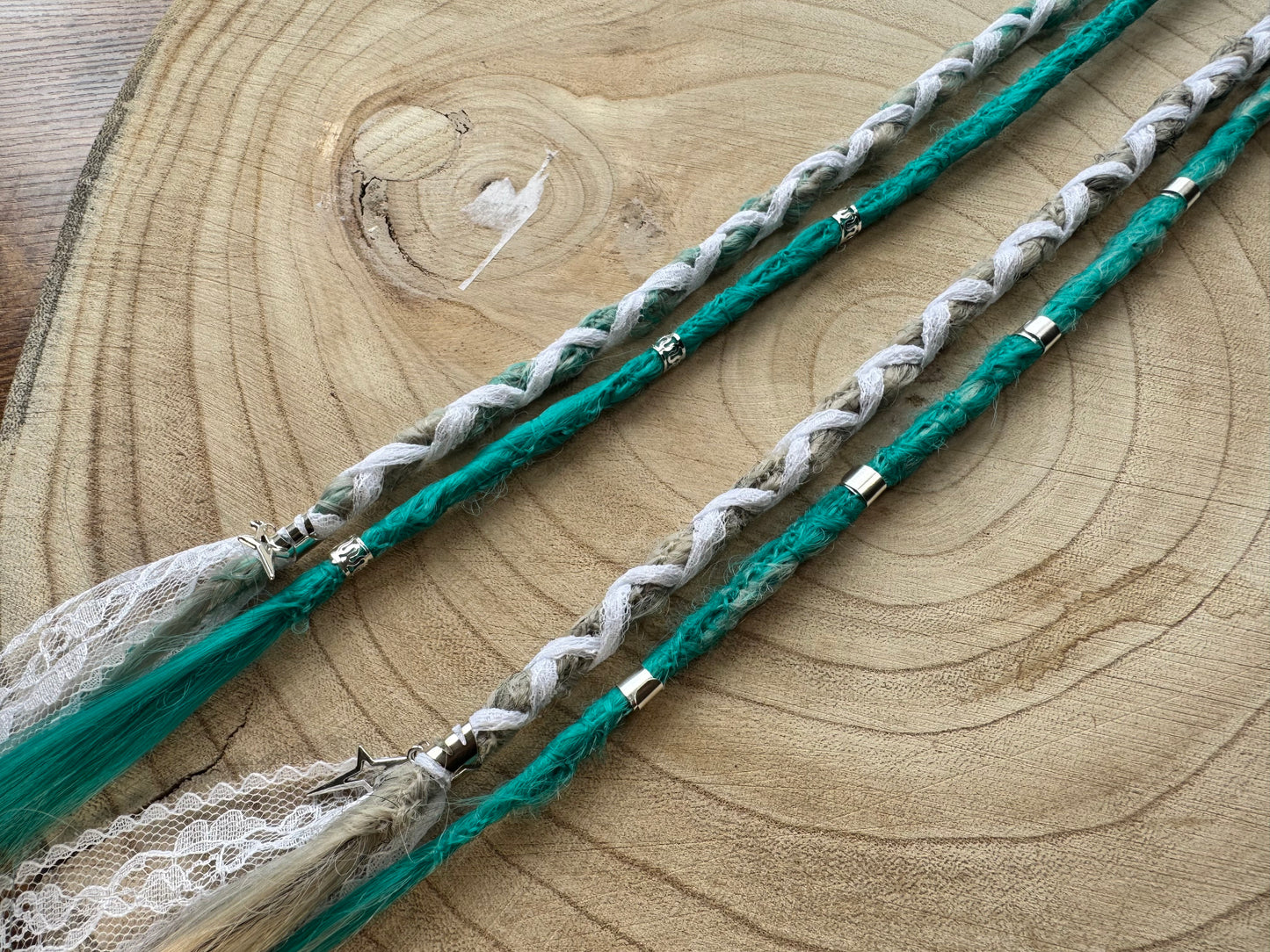 Prim Clip-In Dreadlocks Set of 2 | Handmade Synthetic Dreads | Easy Install | 20 inch | Boho Festival hair