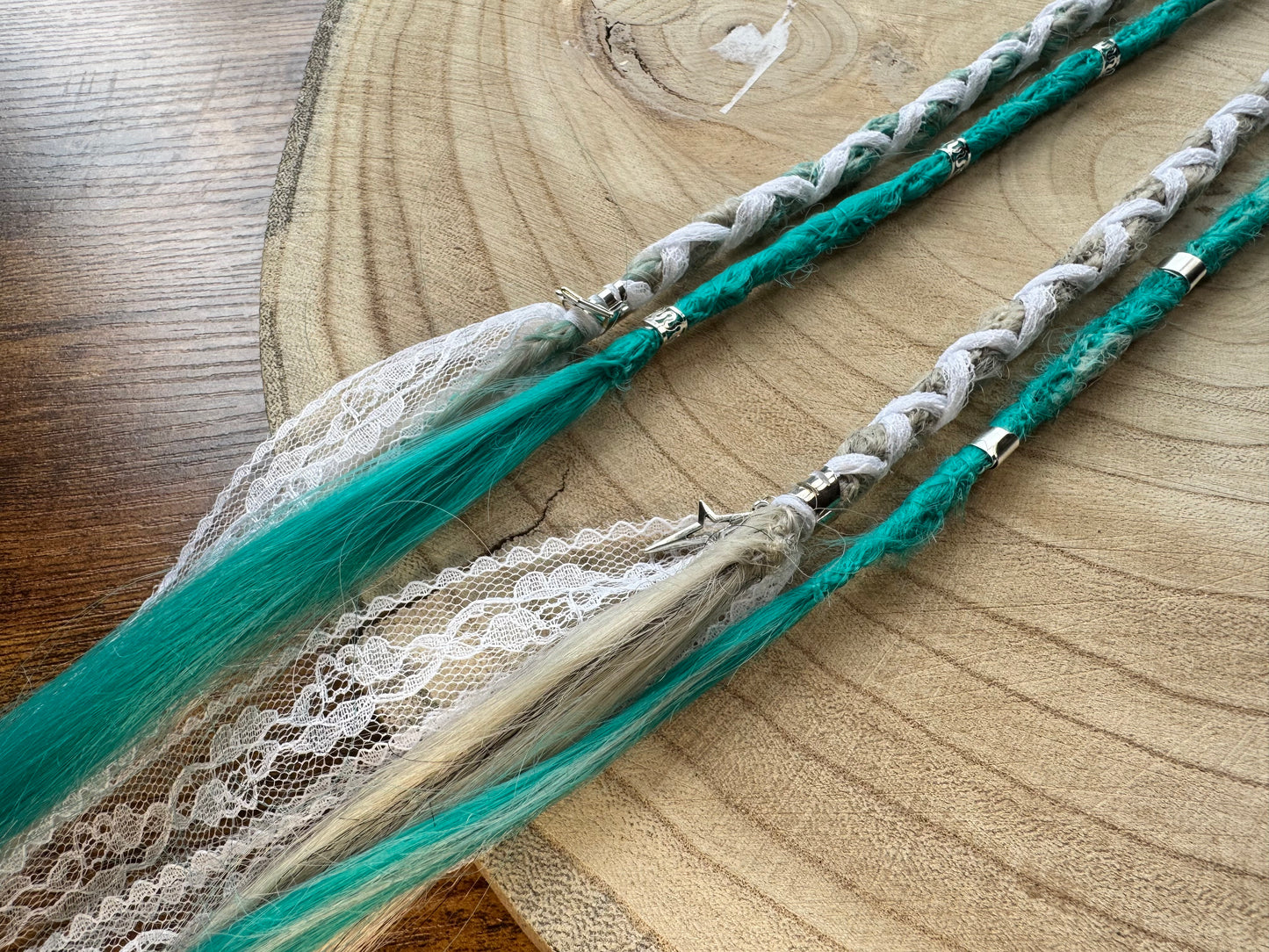 Prim Clip-In Dreadlocks Set of 2 | Handmade Synthetic Dreads | Easy Install | 20 inch | Boho Festival hair