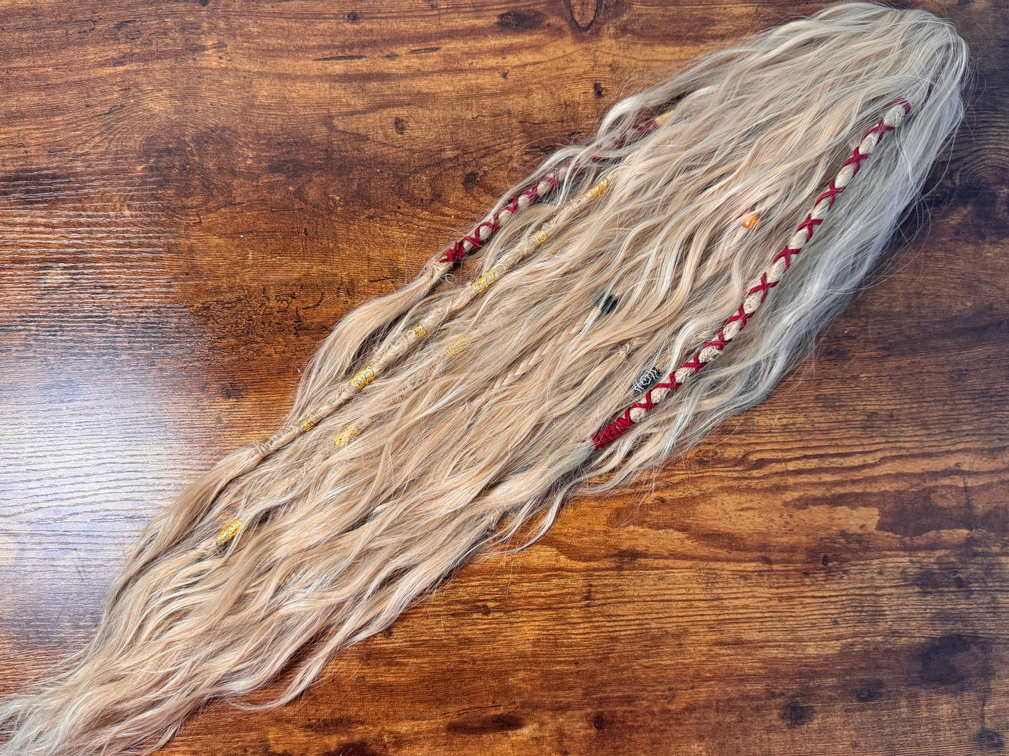 Clip in Dreadlock Ponytail -light Ivory Blonde