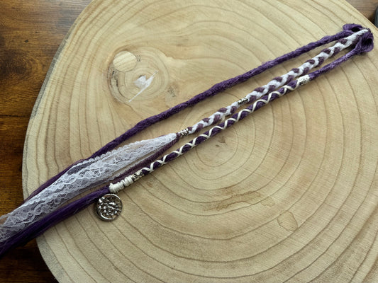 Violet Clip-In Dreadlocks | Handmade Synthetic Dreads | Easy Install | 18 inch | Boho Festival hair