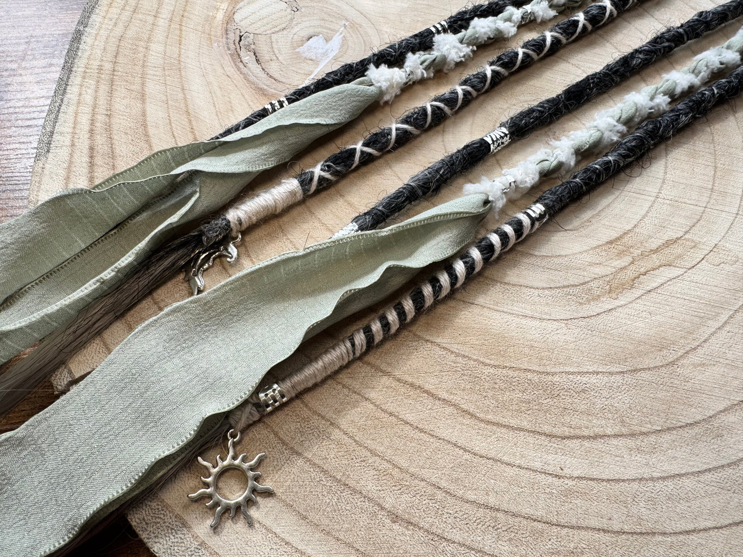 Hattie Clip-In Dreadlocks Set of 2 | Handmade Synthetic Dreads | Easy Install | 20 inch | Boho Festival hair