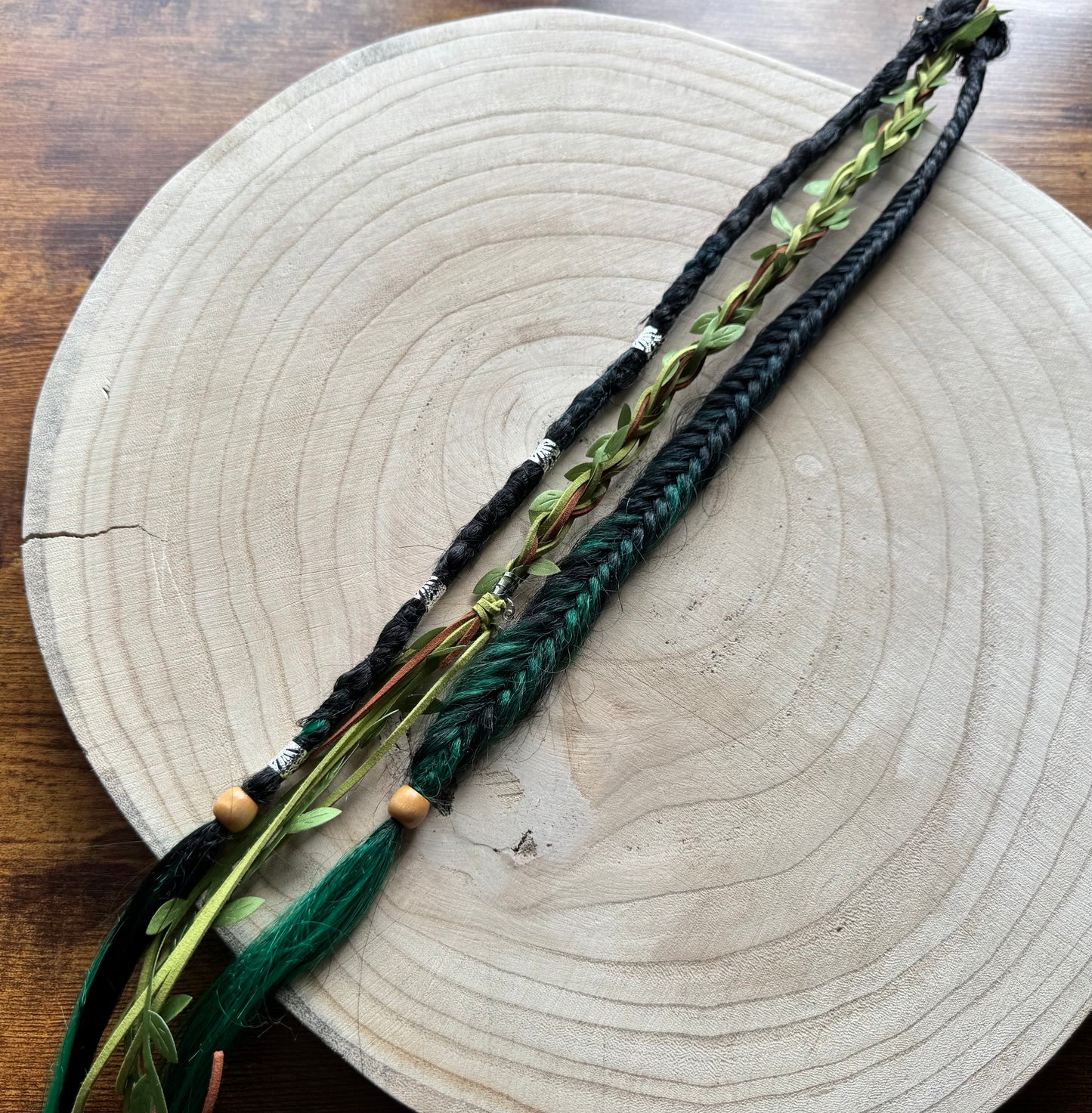 Garden Muse Clip-In Dreadlocks (2 Locs + Wrap) | Handmade Synthetic Dreads | Easy Install | 24 inch | Boho Festival hair