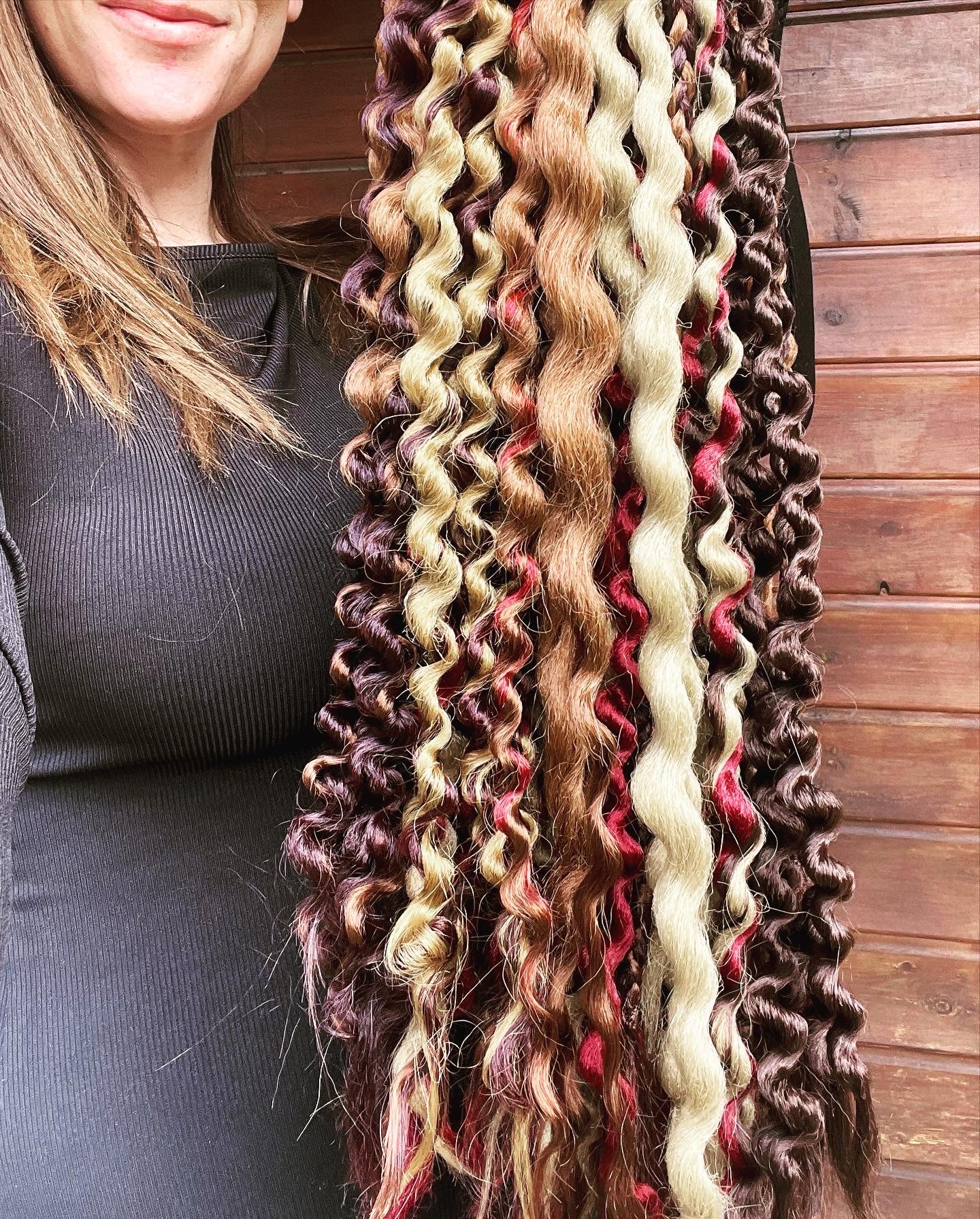 A Custom Wavy Mix Custom Set of Dreadlock Extensions - Create Your Own Custom Set Synthetic Double Ended Dreadlocks Synthetic Dread Set Dreadlocks