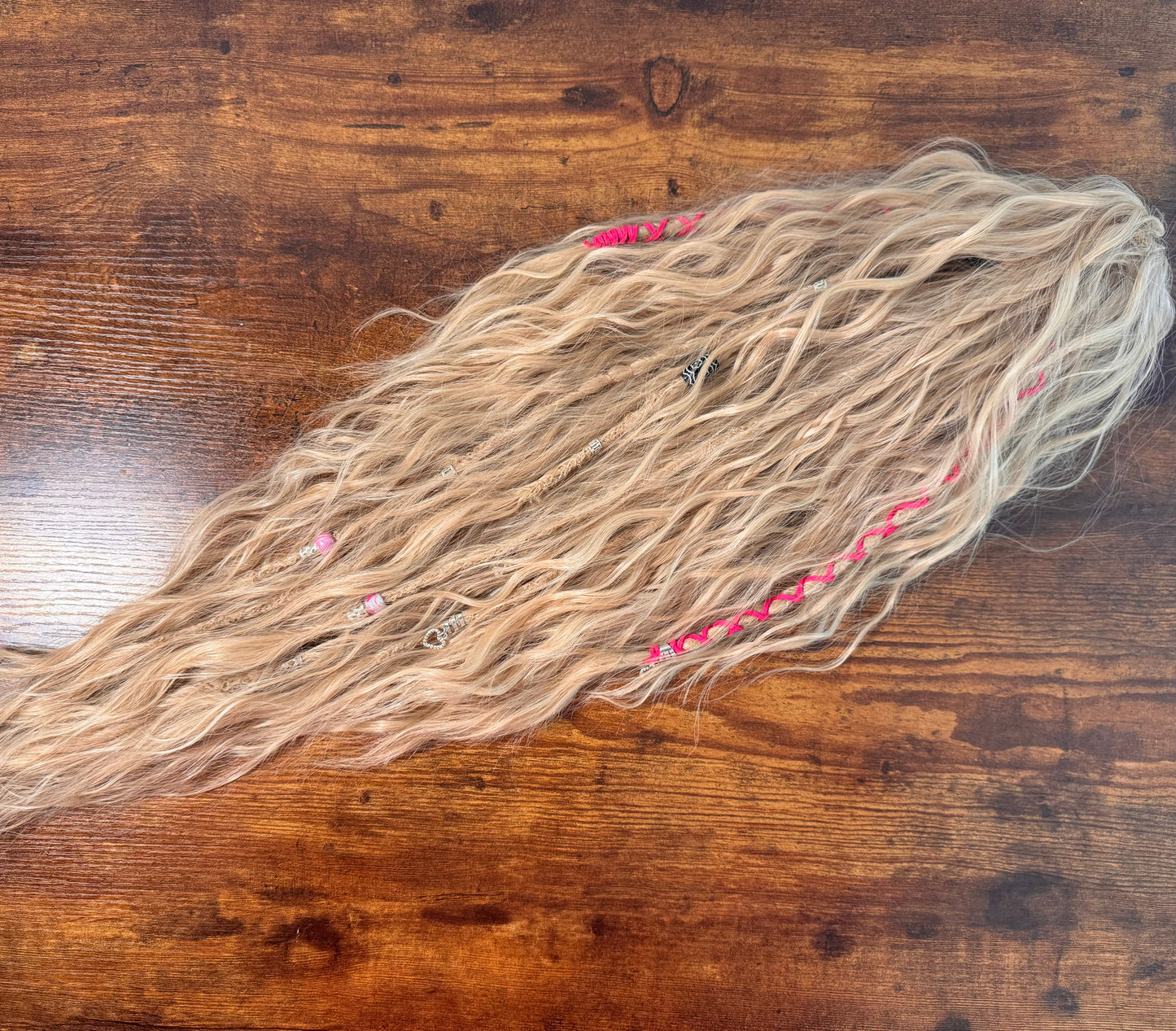 Clip in Dreadlock Ponytail -light Ivory Blonde