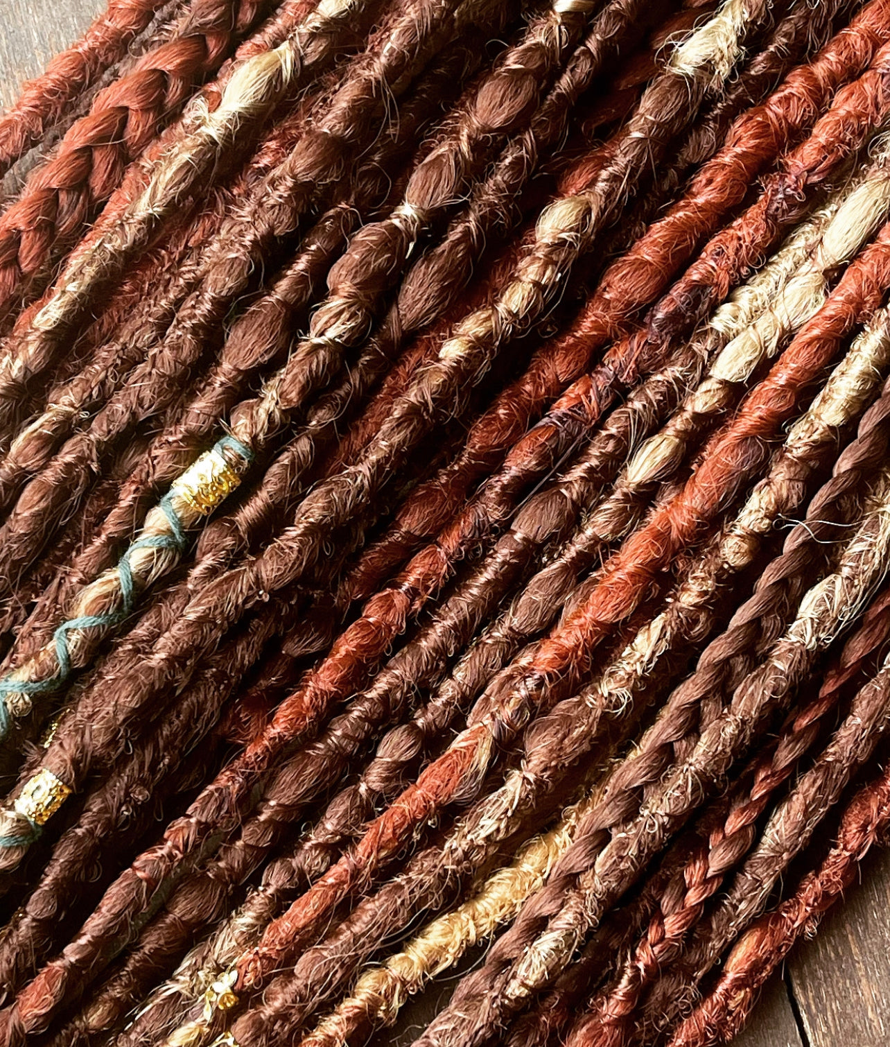 Geri Ombre Dreadlock Extensions Synthetic Double Ended Dreadlocks Synthetic Dread Set Auburn - Ombré