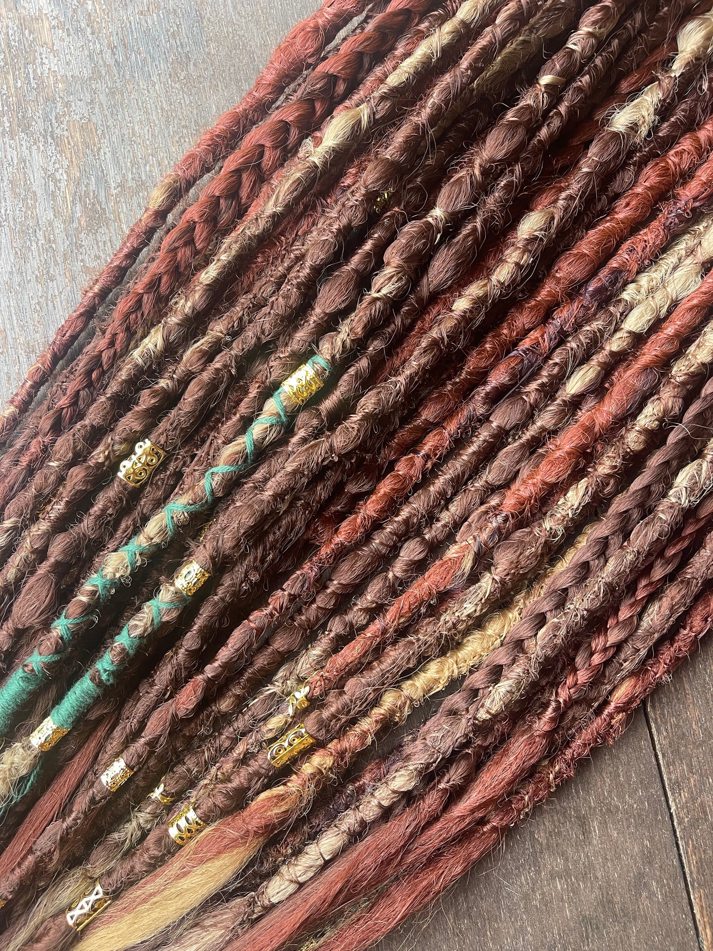 Geri Ombre Dreadlock Extensions Synthetic Double Ended Dreadlocks Synthetic Dread Set Auburn - Ombré