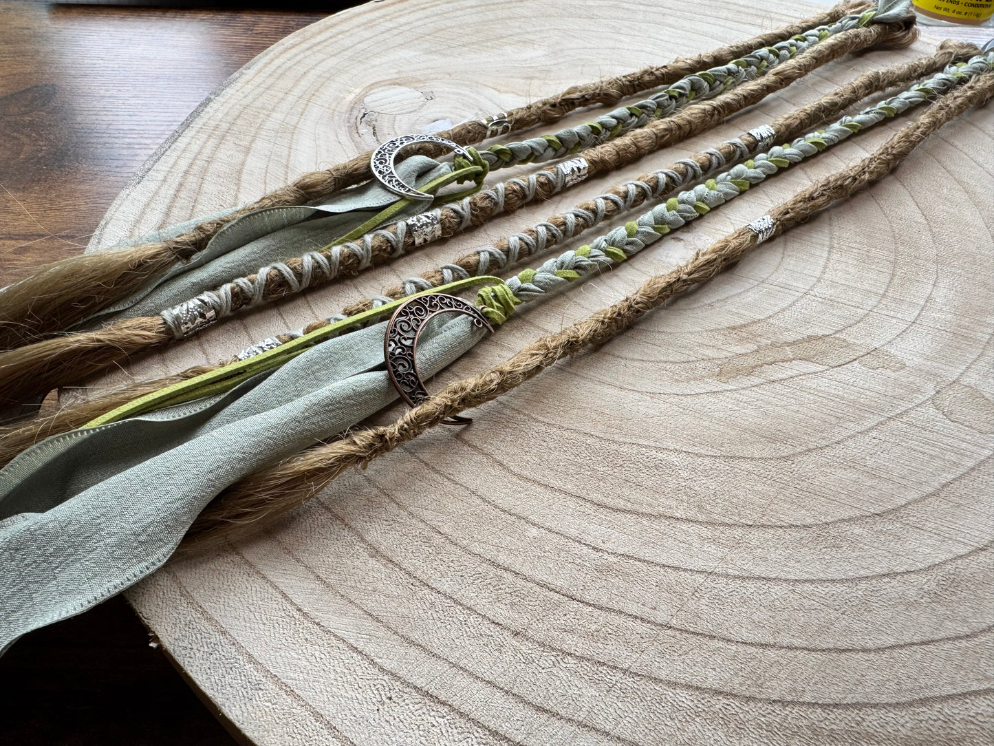 Pippa Clip-In Dreadlocks Set of 2| Handmade Synthetic Dreads | Easy Install | 20 inch | Boho Festival hair