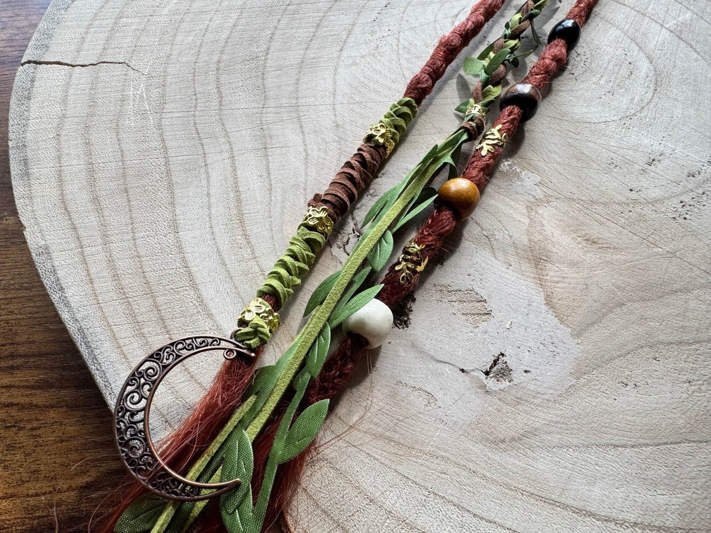 Wildflower Whisper Clip-In Dreadlocks (2 Locs + Wrap) | Handmade Synthetic Dreads | Easy Install | 22 inch | Boho Festival hair