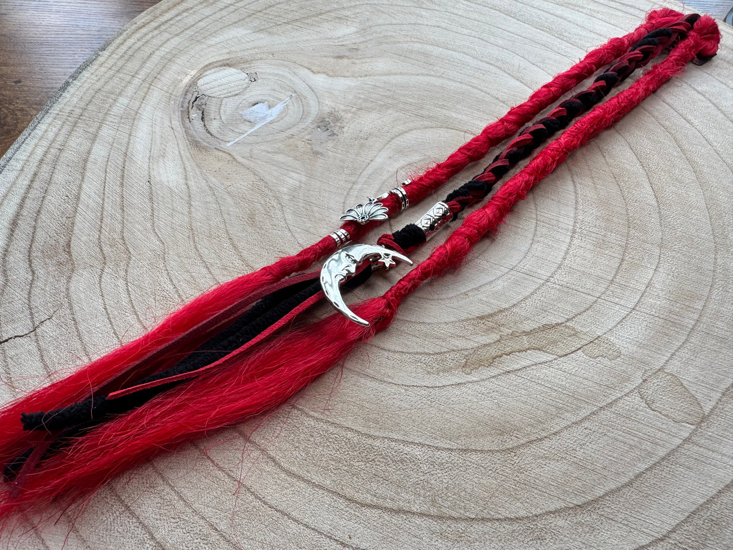 Goji Clip-In Dreadlocks (2 Locs + Wrap) | Handmade Synthetic Dreads | Easy Install | 14 inch | Boho Festival hair