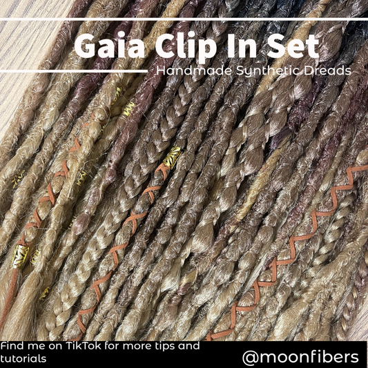 Gaia Clip In Dreadlock Extensions Custom Set Synthetic Double Ended Dreadlocks Synthetic Dread Set